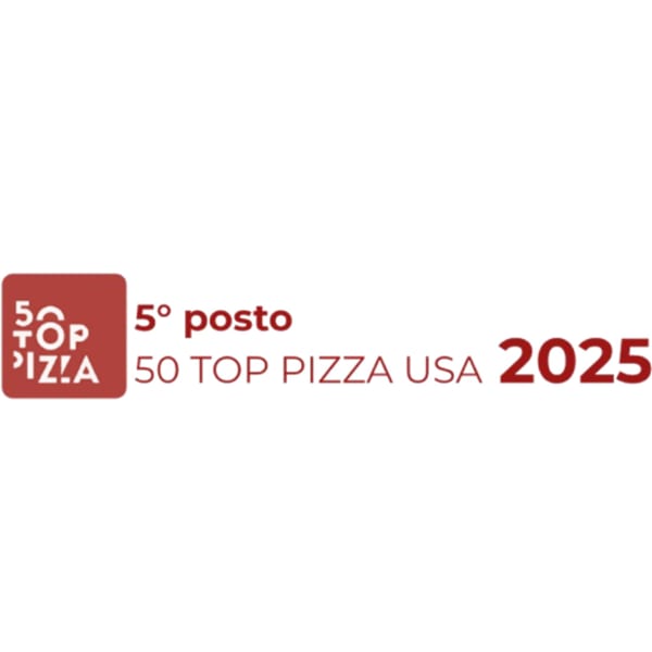 Ribalta's 50 Top Pizza USA 2025 award, recognizing it as the 5th best pizza in the USA.